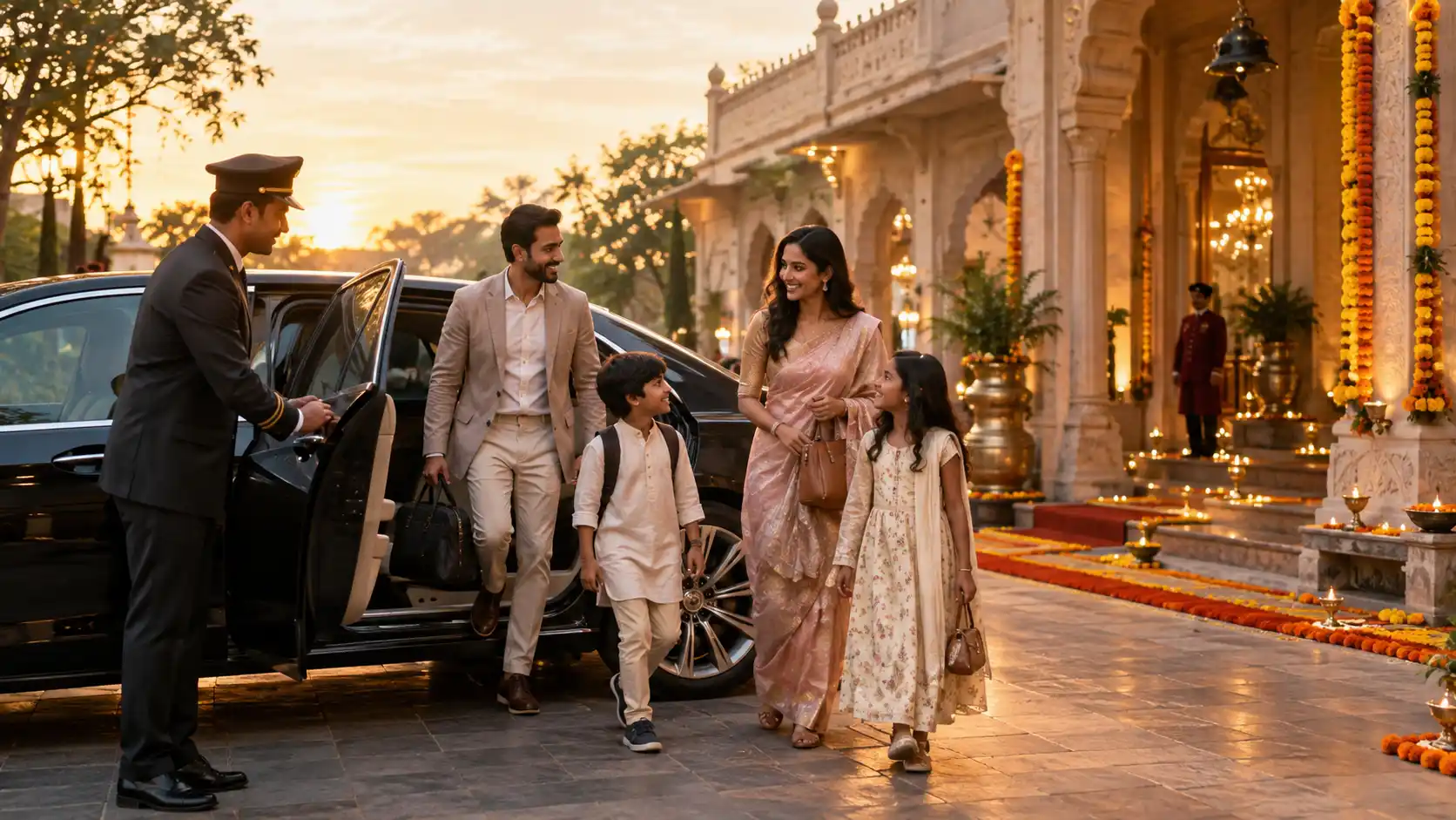 Pre-arranged chauffeur airport transfer during Dussehra 2026